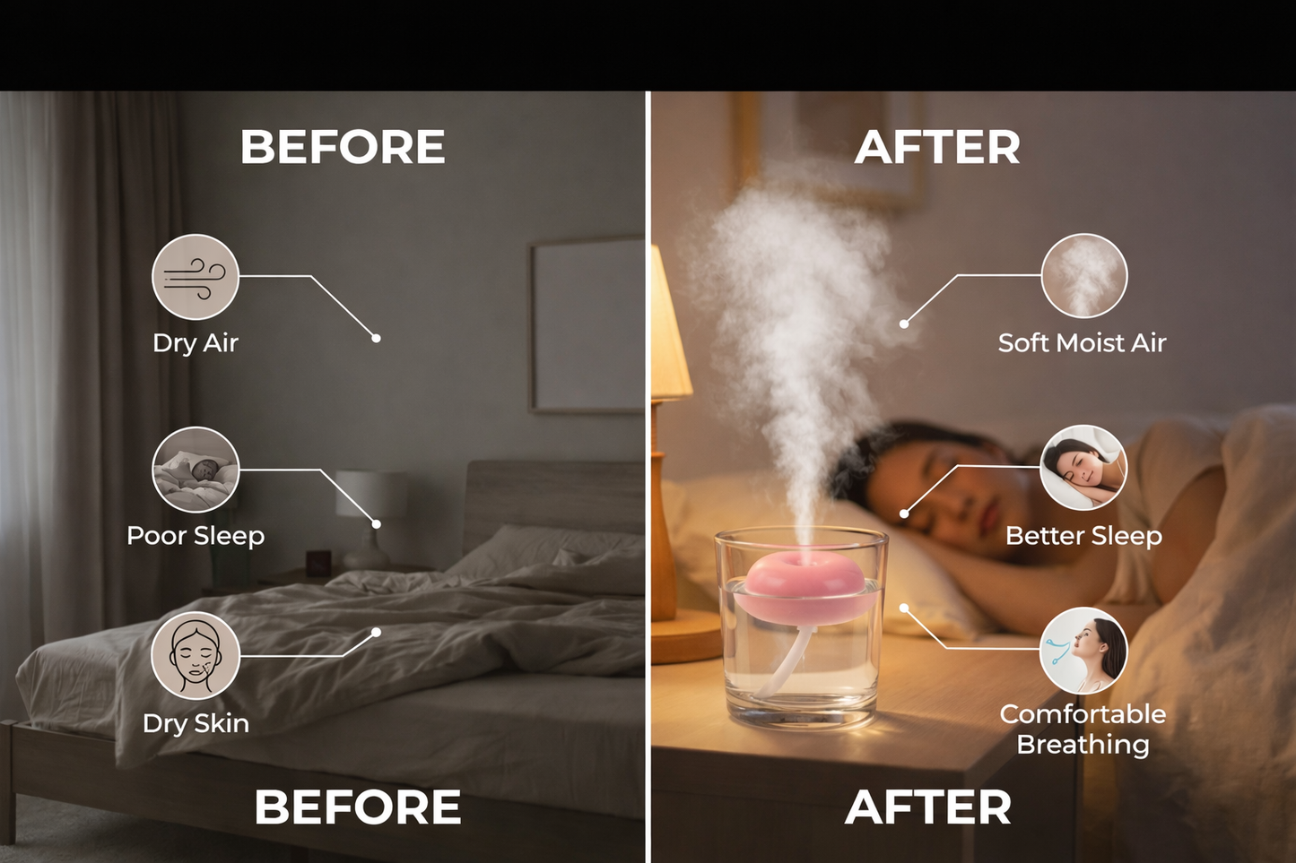 AKM Brand™ PuffDonut Mini Cup Humidifier