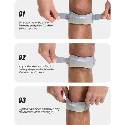 AKM BRAND Adjustable Patella Knee Strap with 10MM Silicone Pad