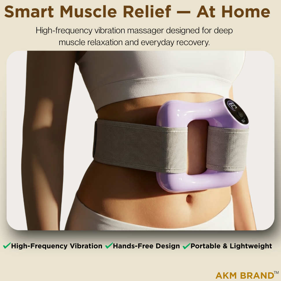 Hands-Free Deep Vibration Fascia Massager for Back, Waist & Core Relief